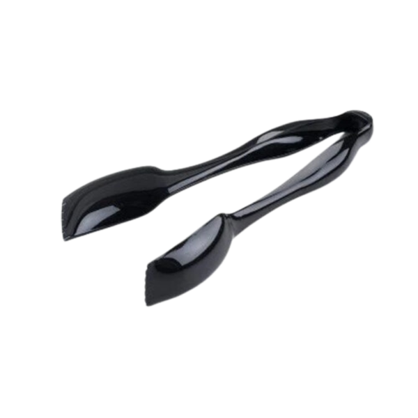 10" Black Plastic Serving Tongs - 36/Case