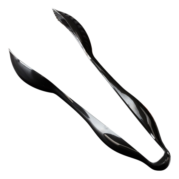 10" Black Plastic Serving Tongs - 36/Case - Image 2