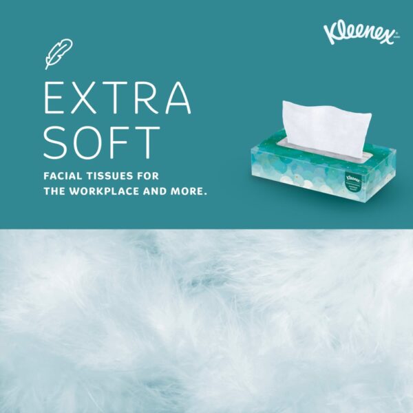 Kleenex White Facial Tissues, 2-Ply, 100/Box - 36 Box/Case - Image 2