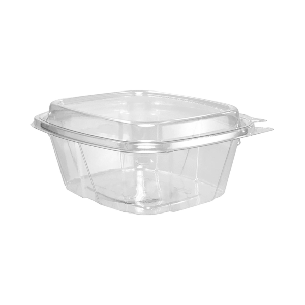 16 oz. Plastic Tamper-Evident Container with Dome Lid - 200/Case