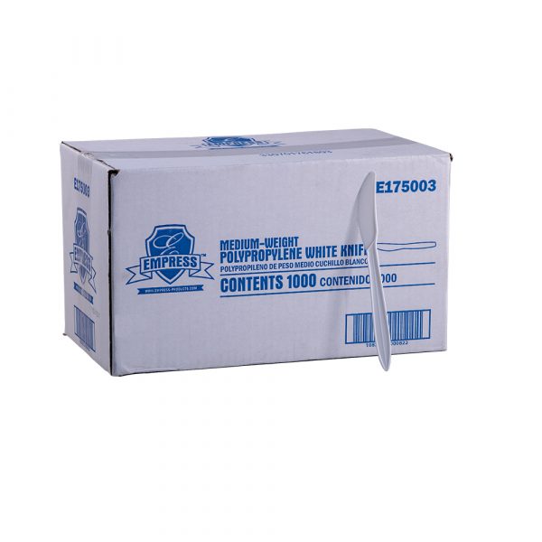 Medium Weight Polypropylene White Knife 1000/Case - Image 2
