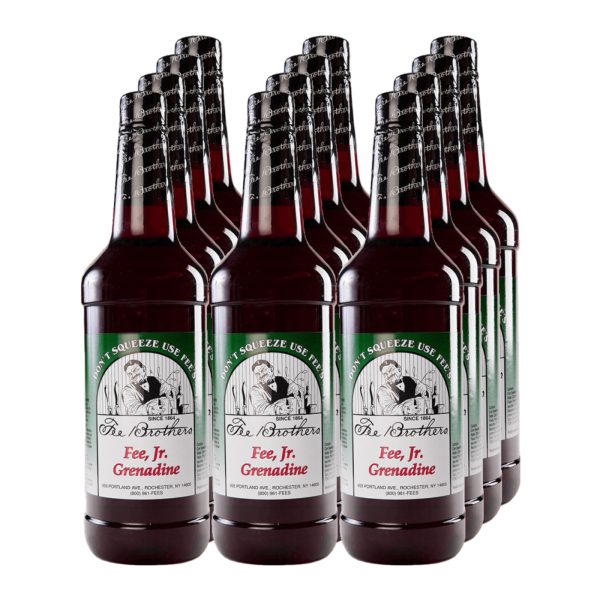 Fee Brothers Grenadine Jr. - 1 Liter Bottles - 12 Pack