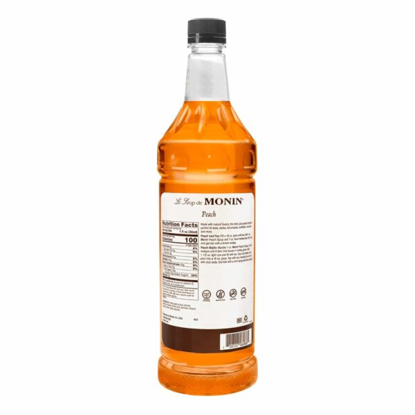Monin - Peach Syrup - 1 Liter Bottles - 4 Pack - Image 2