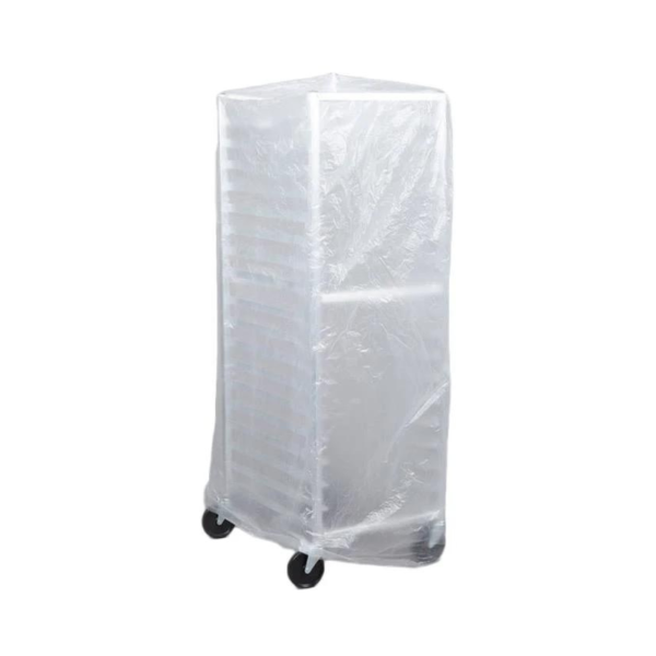 52"x80" Clear .6 mil HDPE Bun Pan Rack Cover 50/Roll
