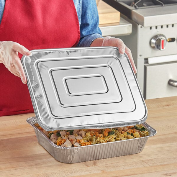 Half Size Foil Steam Table Pan Lid - 100/Case - Image 2