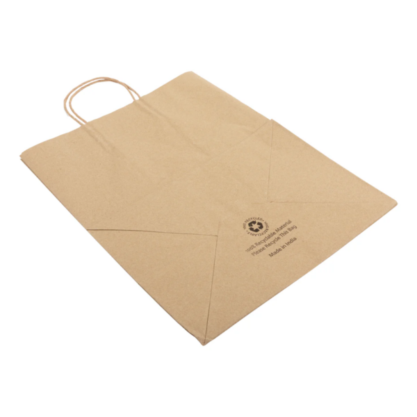 Twisted Handle Kraft Paper Shopping Bag 12"x9"x15¾" - 200/Case - Image 3