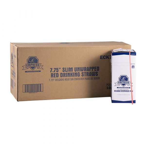 Unwrapped Red Collins Straws 7.75" - 5,000/Case - Image 2