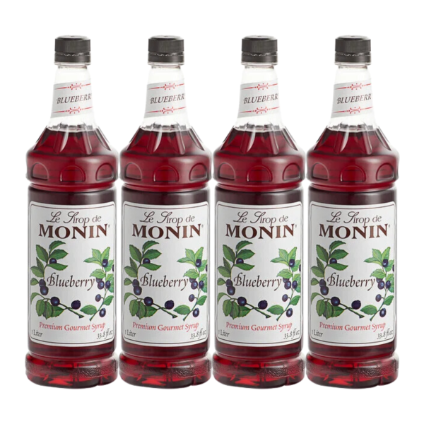 Monin - Blueberry Syrup - 1 Liter Bottles - 4 Pack