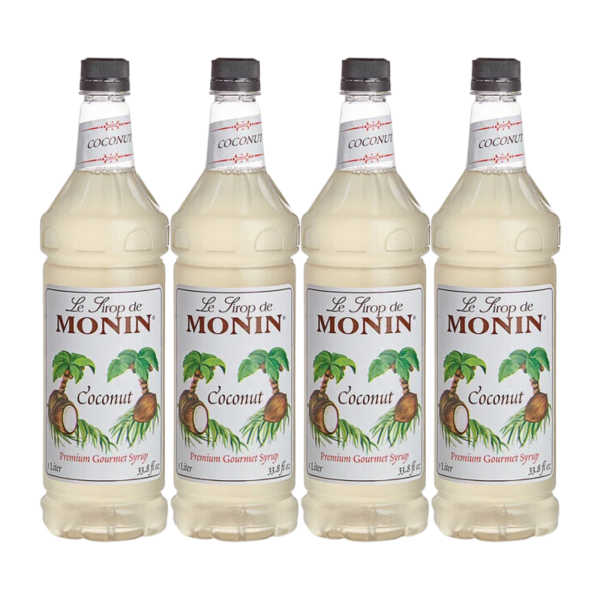 Monin - Coconut Syrup - 1 Liter Bottles - 4 Pack