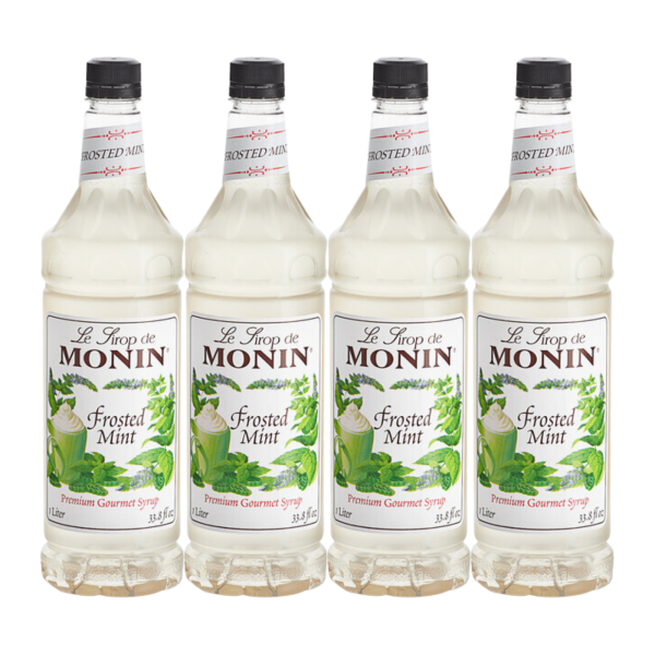 Monin - Frosted Mint Syrup - 1 Liter Bottles - 4 Pack