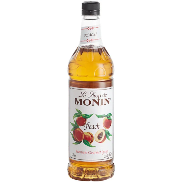 Monin - Peach Syrup - 1 Liter Bottle