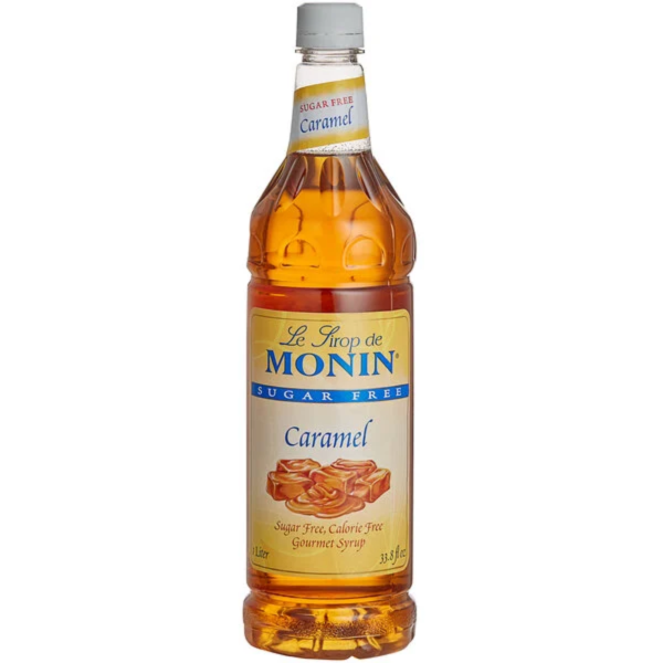 Monin - Sugar Free Caramel Syrup - 1 Liter Bottle