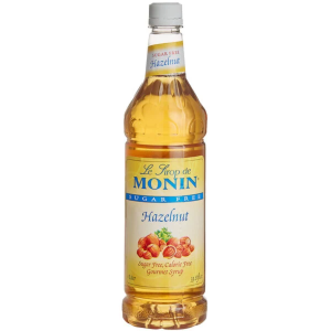 1 Liter Bottle of Monin Sugar Free Hazelnut Syrup 