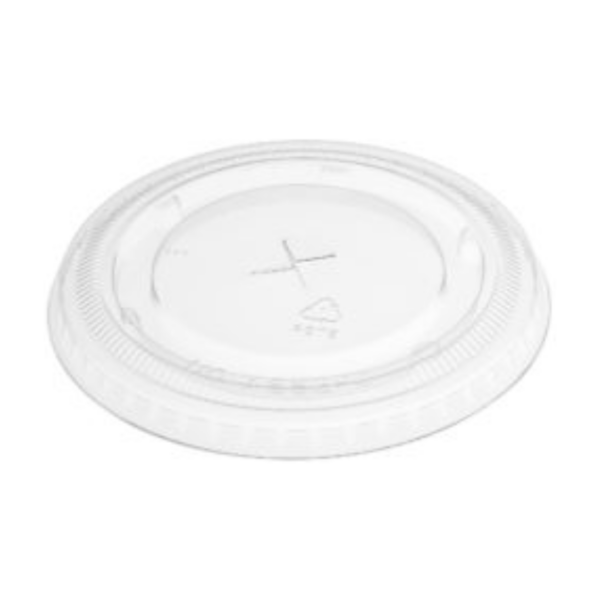 Clear PET Flat Lid with X Straw Slot - 1,000/Case