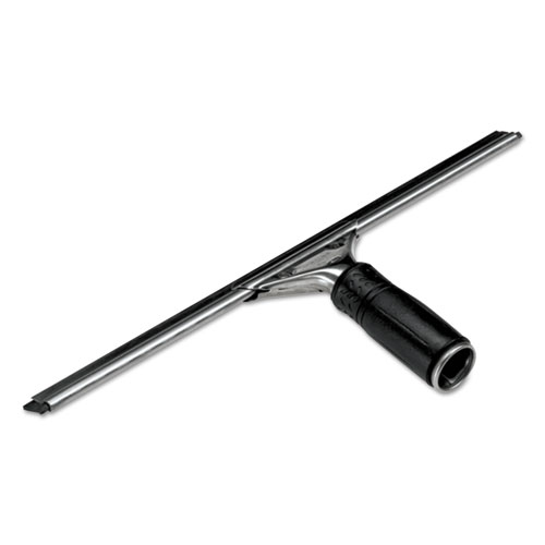 UniTec Lite Squeegee with a 12-inch wide blade and 4-inch black handle, featuring a durable metal frame and rubber blade for streak-free cleaning on glass, tile, and mirrors. Ideal for commercial and residential use.