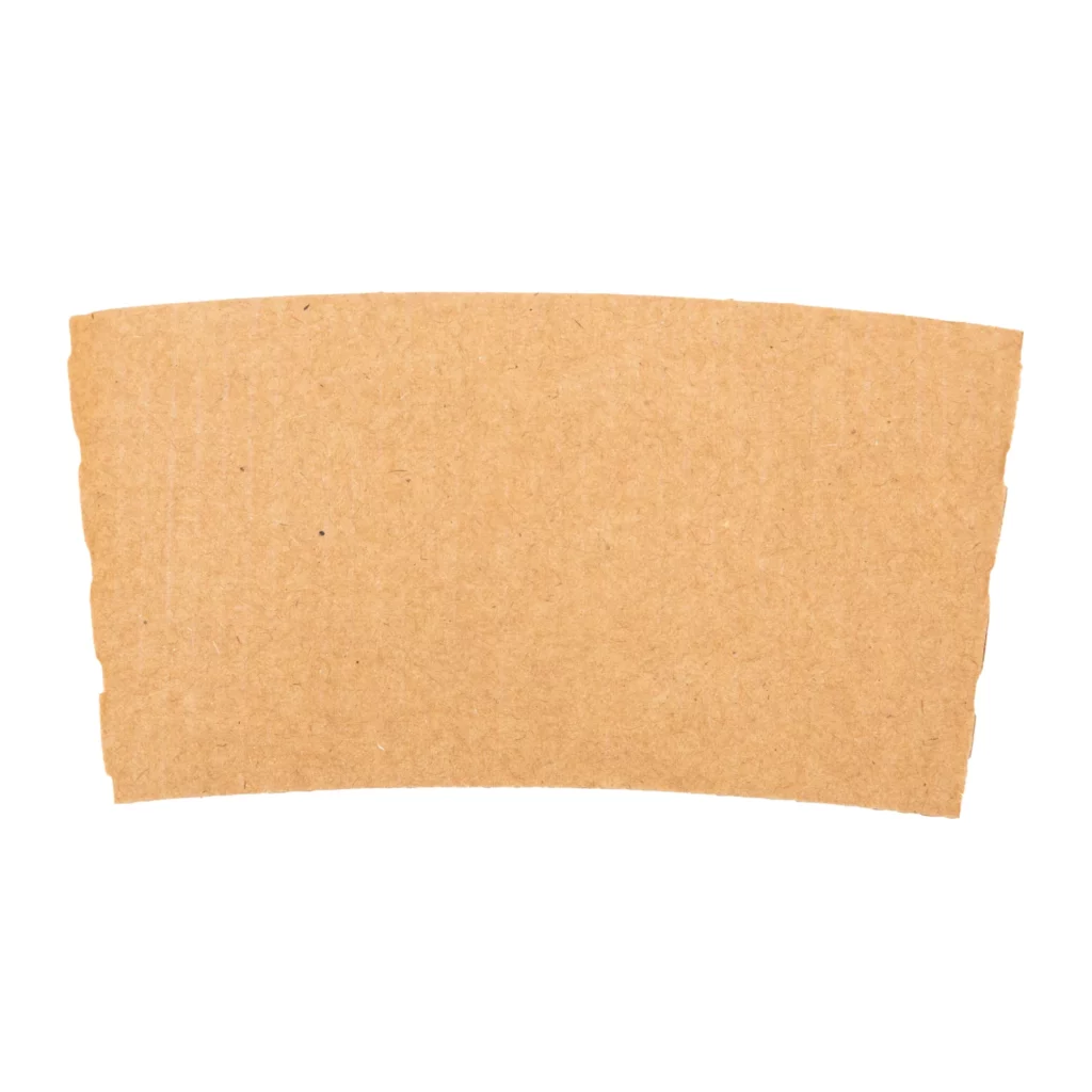 Kraft paper hot cup sleeve, designed for a secure grip and heat protection for hot beverages.