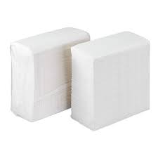 Two stacks of white Kruger Tall Fold 1-ply napkins, neatly packed and designed for use in standard tall-fold napkin dispensers, ideal for high-traffic food service areas.