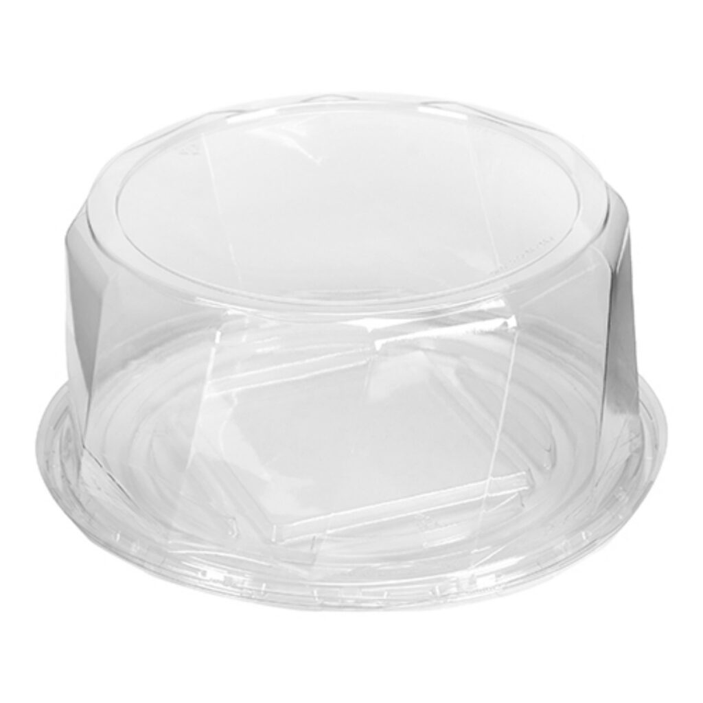 9" Round cake dome, designed for packaging and displaying 8- to 9-inch cakes.