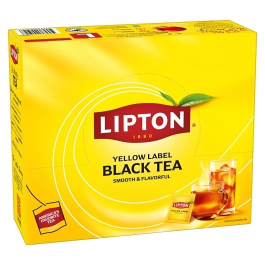Lipton Yellow Label Black Tea retail box shown on a white background.